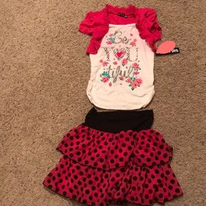 Girls shirt/skirt set, size 16/XL